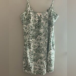NWT State of Day Tropical Toile Linen Sleep Chemise, Sz L